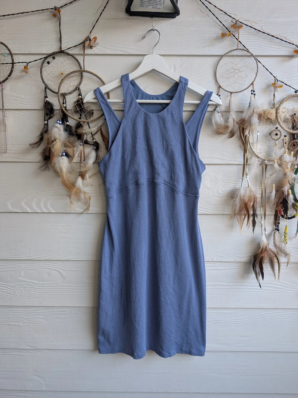 lululemon Ribbed Cotton Modal Cut-Out Dress Oasis blue